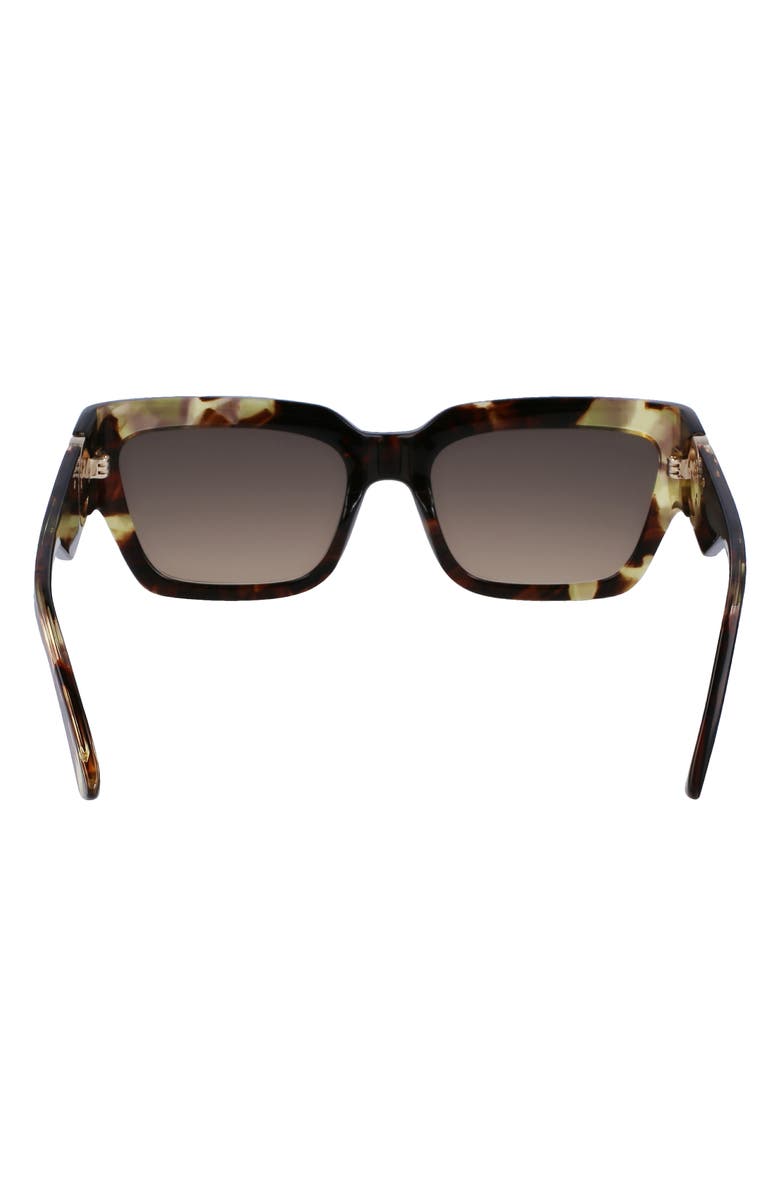 Longchamp 55mm Rectangular Sunglasses, Alternate, color, Green Havana