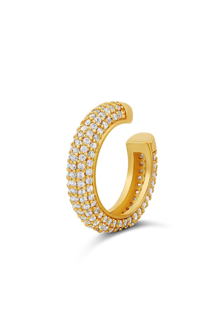 Pavé Ear Cuff, Main, color, GOLD/ WHITE