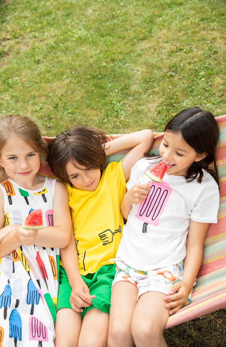 Mon Coeur Kids' Ice Pops Drawstring Sweat Shorts, Alternate, color, Natural/ Summer