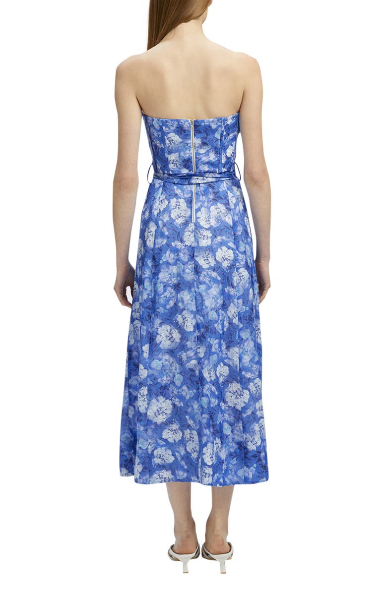 Bardot Vibrant Strapless Floral Midi Dress, Alternate, color, 