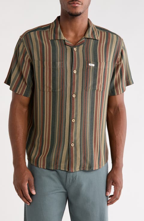 Exotica Stripe Short Sleeve Button-Up Shirt