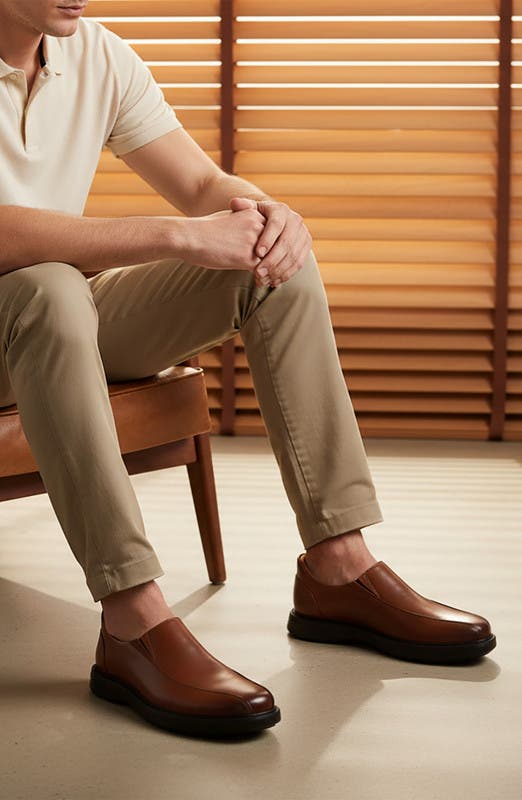 Shelby Road Hands-Free Slip On Technology  Loafers, Alternate, color, Cognac Napa Leather