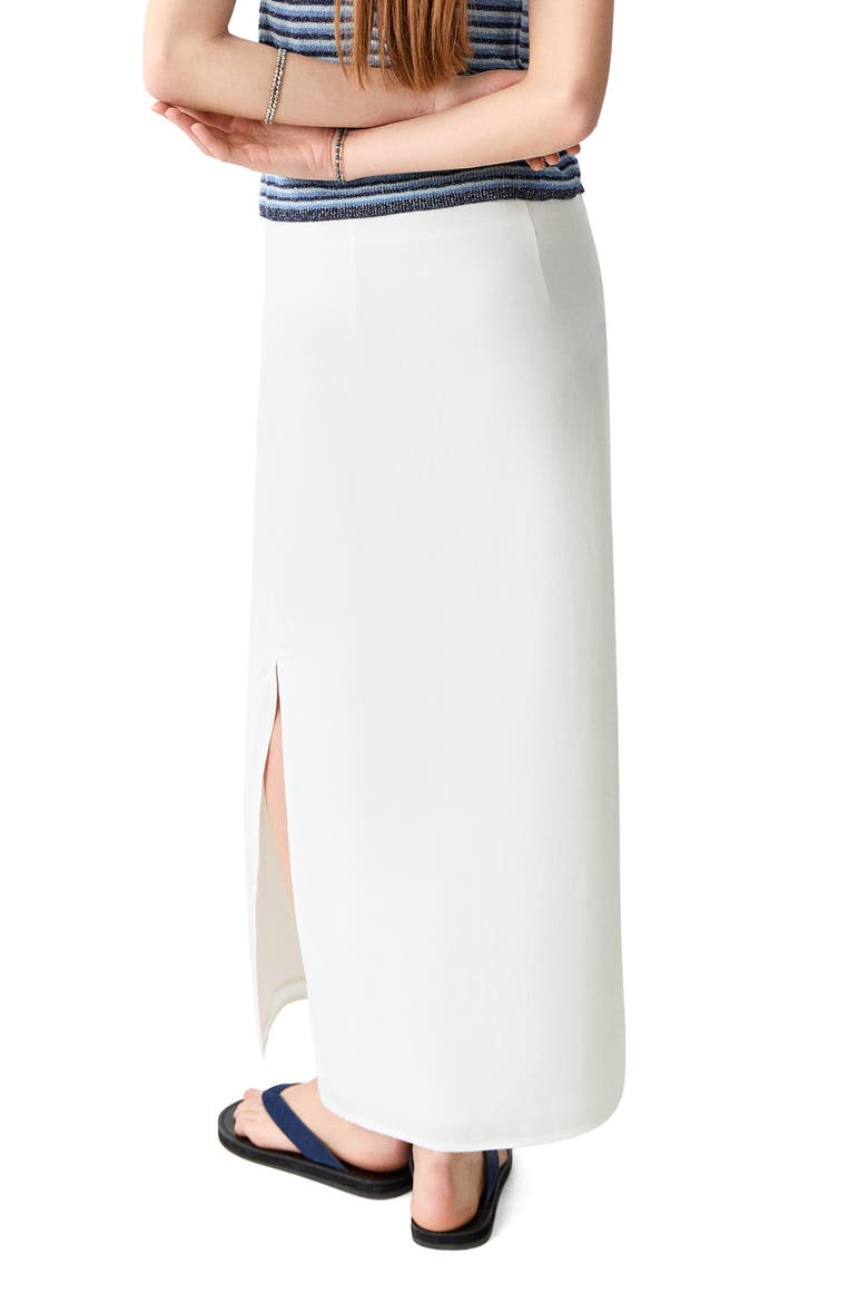 Side Slit Midi Skirt, Alternate, color, OFF WHITE