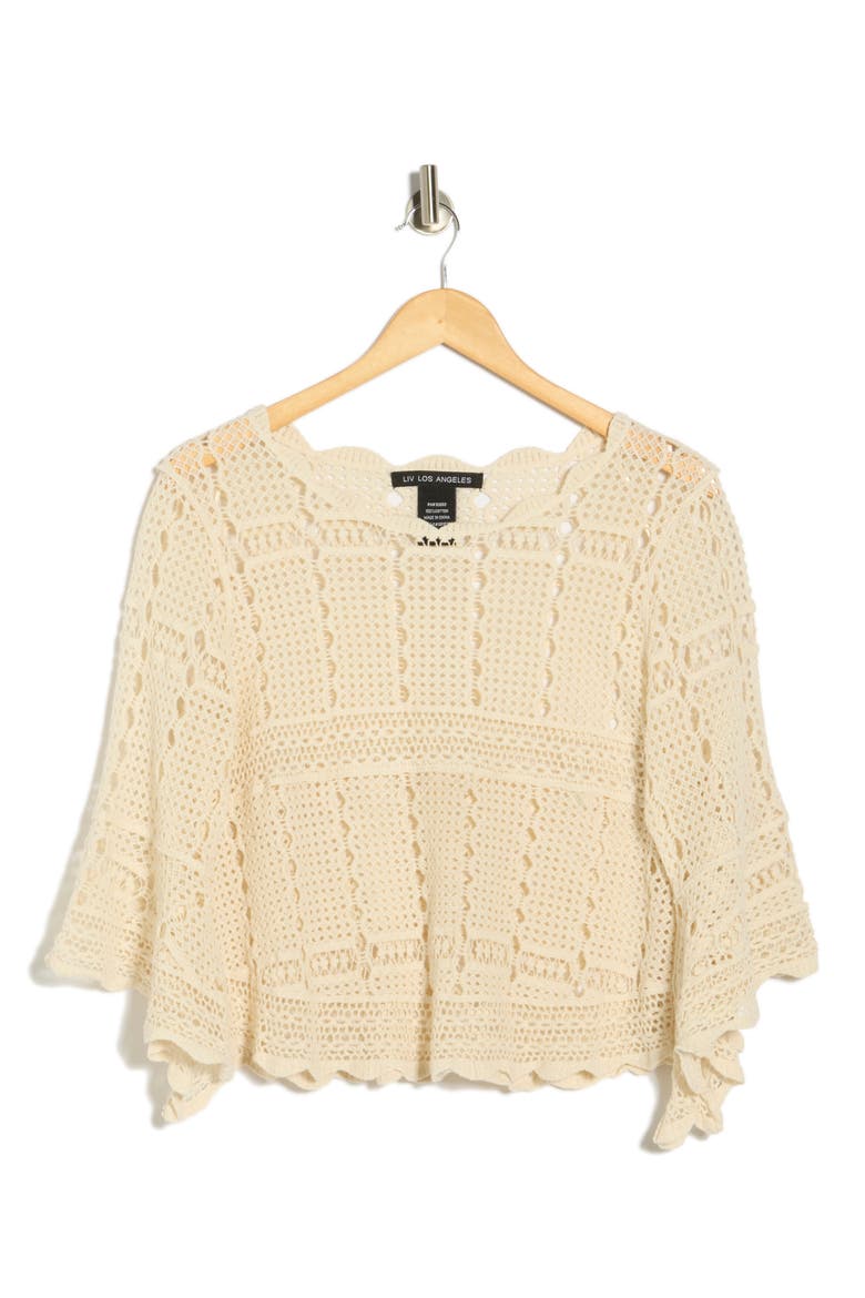 Cotton Crochet Top, Alternate, color, NATURAL