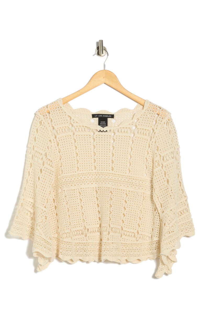 Forgotten Grace Cotton Crochet Top, Alternate, color, Natural