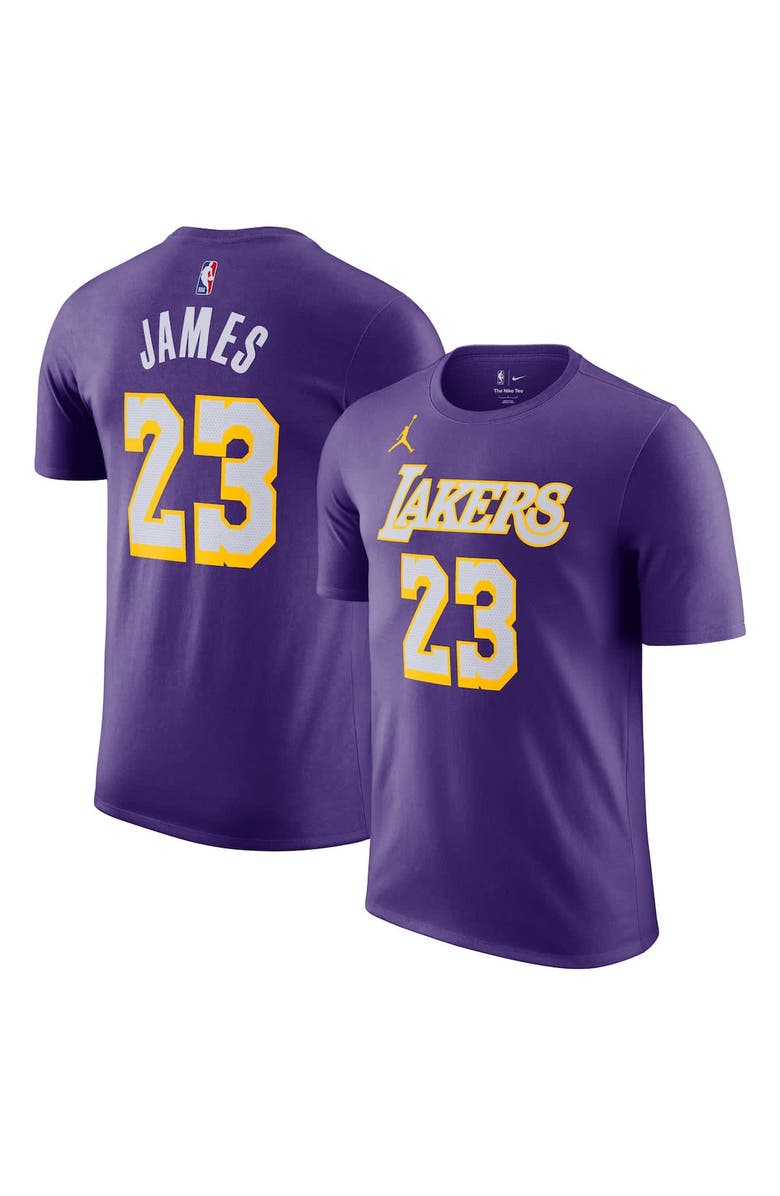 Jordan Brand Unisex Jordan Brand LeBron James Purple Los Angeles Lakers Name & Number T-Shirt - Statement Edition, Alternate, color, Purple