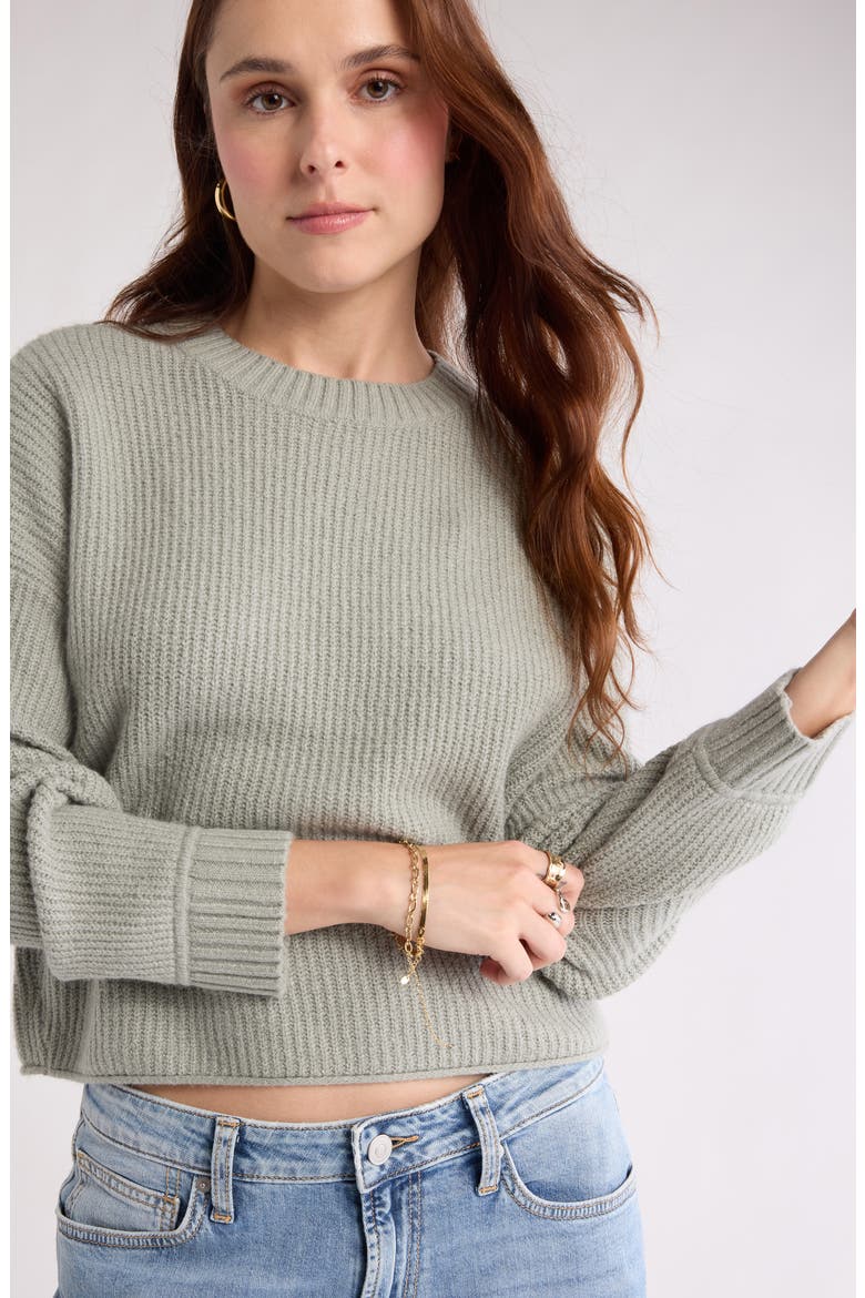 Cozy Crew Pullover Sweater, Alternate, color, GREEN HALO