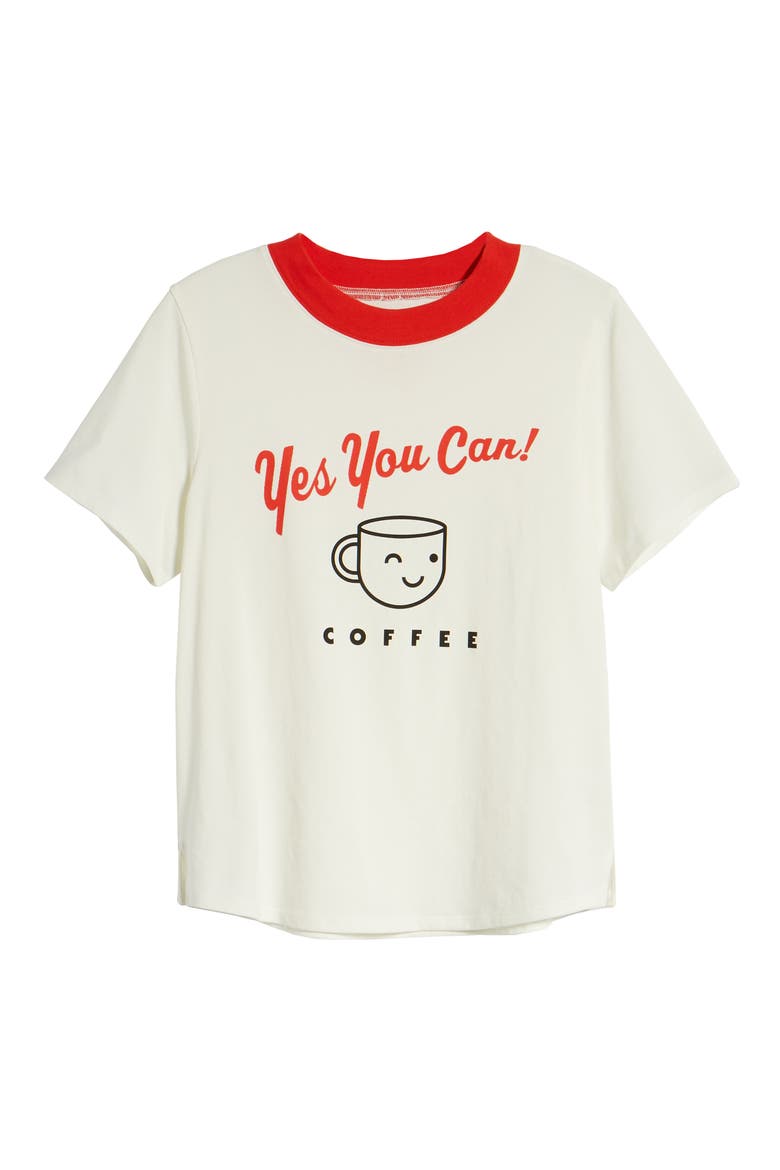 Yes You Can Cotton Ringer Tee, Alternate, color, WHITE