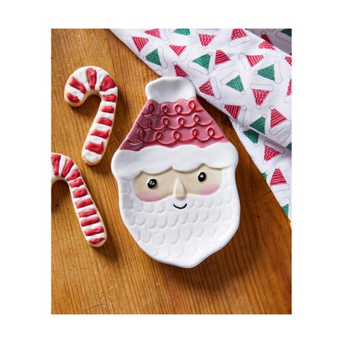 Tag Santa Tidbit Plate In Multi