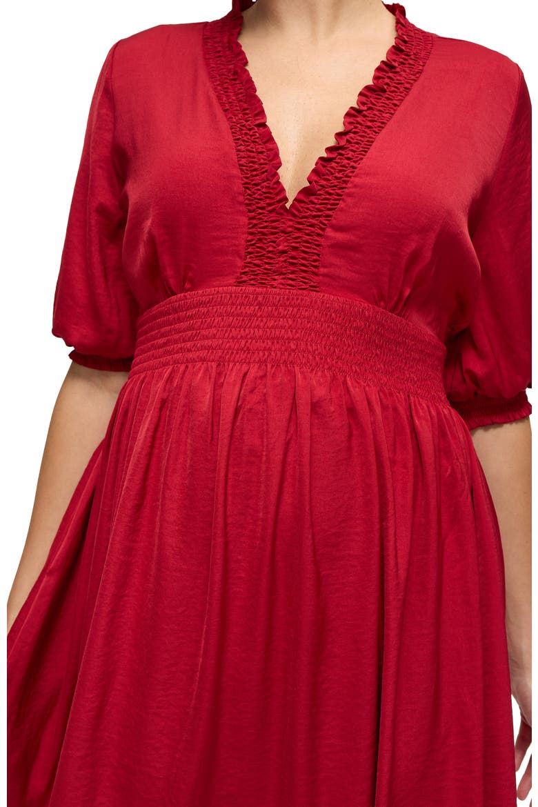 The V-Neck Vibe Mini Maternity Dress, Alternate, color, Red