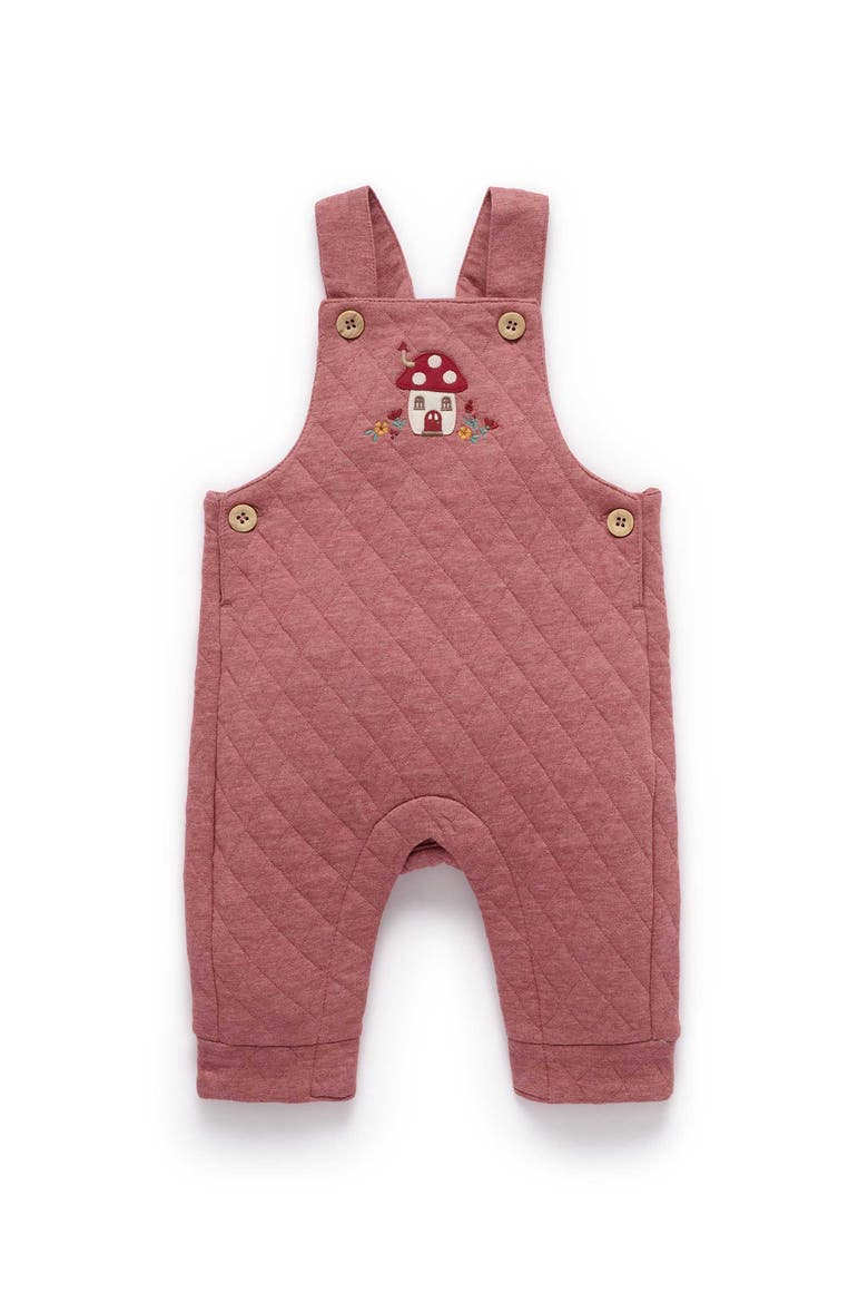 Baby Girl Quilted Overall, Main, color, Toadstool Melange