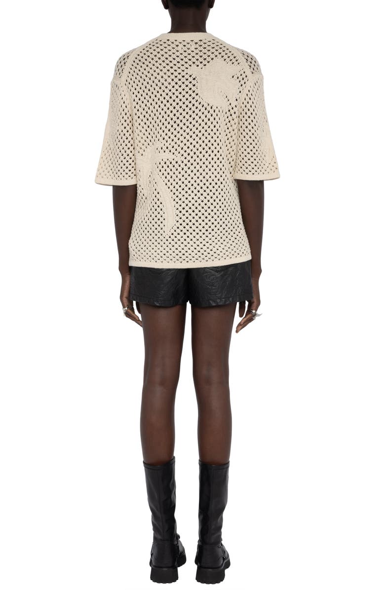 Zadig & Voltaire Maylina Open Stitch Shirt, Alternate, color, Ecru