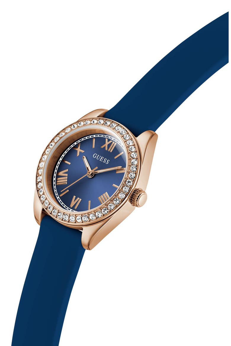Mini Luna Silicone Strap Watch, 30mm, Alternate, color, BLUE