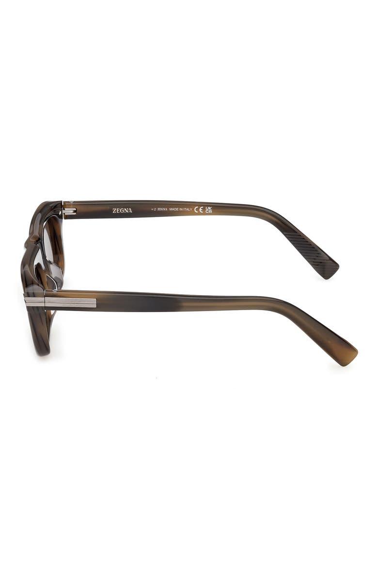 55mm Rectangular Sunglasses, Alternate, color, KHAKI GREEN HAVANA/ RUTHENIUM
