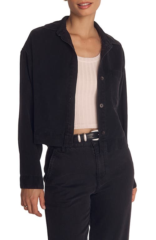 Bella Dahl Crop Button-up Shirt In Black