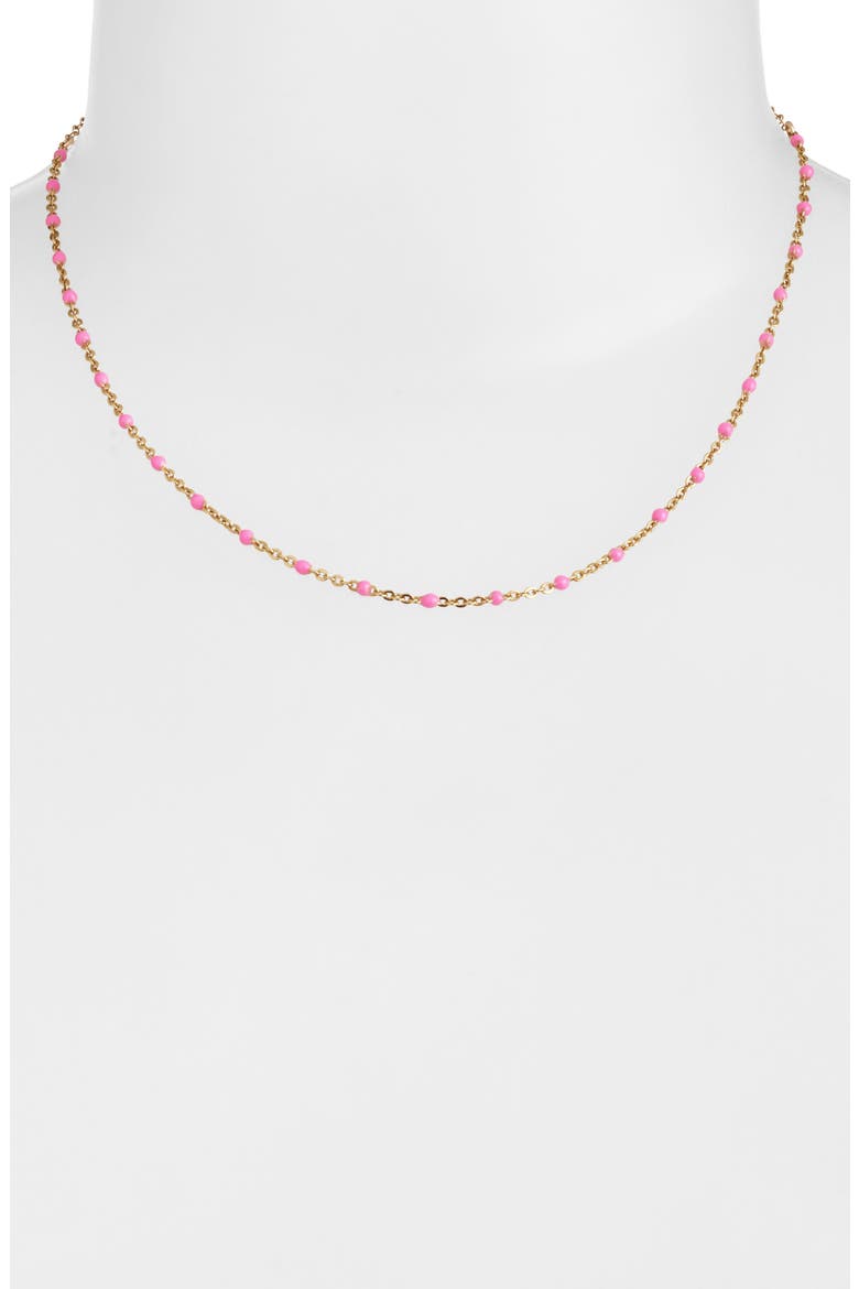 Kaz Bead Station Necklace, Alternate, color, GOLD/ PINK