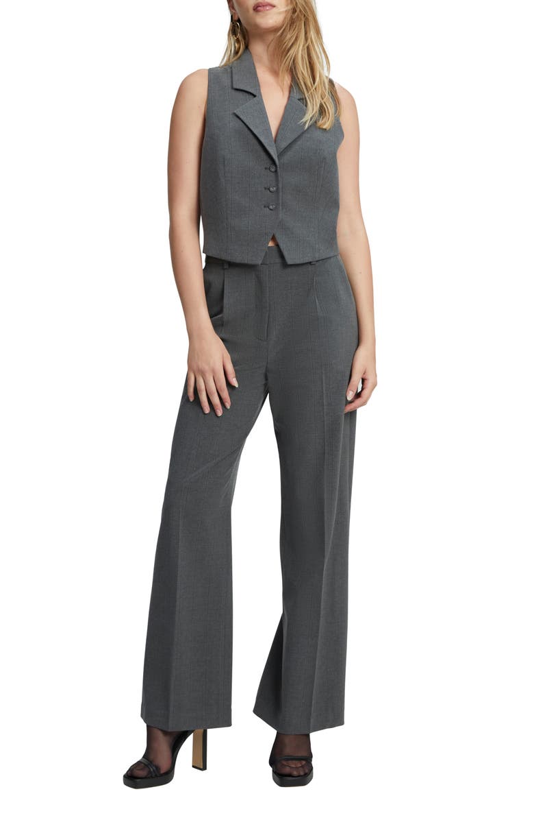 Bardot Rumour Pinstripe Notched Lapel Vest, Alternate, color,