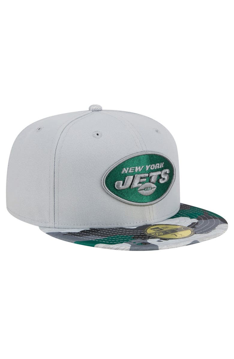 New Era Men's New Era Gray New York Jets Active Camo 59FIFTY Fitted Hat, Alternate, color, Gray