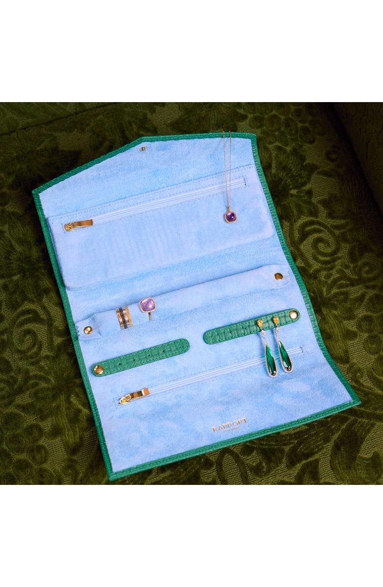 Rapport London Charlotte Jewelry Roll, Alternate, color, Green
