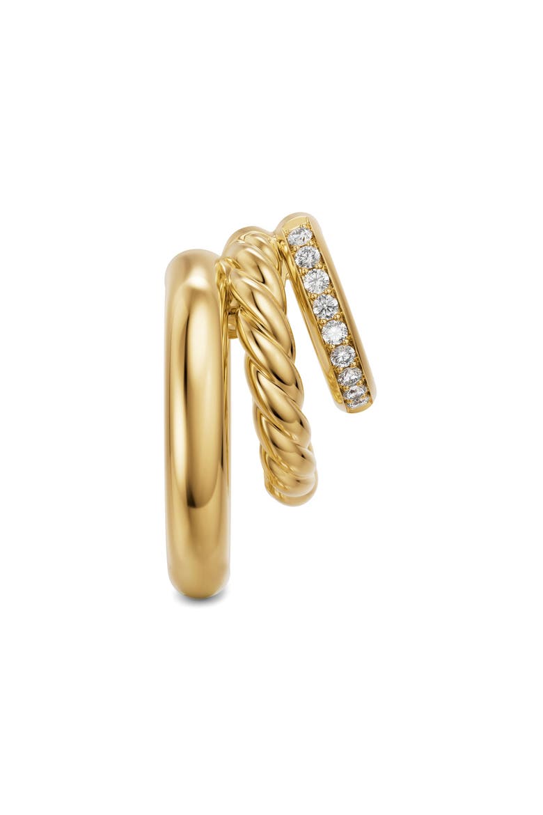 DY Mercer Multi Row Earrings in 18K Yellow Gold with Diamonds, Alternate, color, GOLD