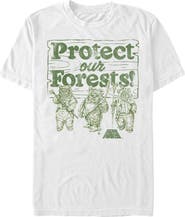 Star Wars Men's Star Wars Ewok Protect Our Forests Graphic T-Shirt