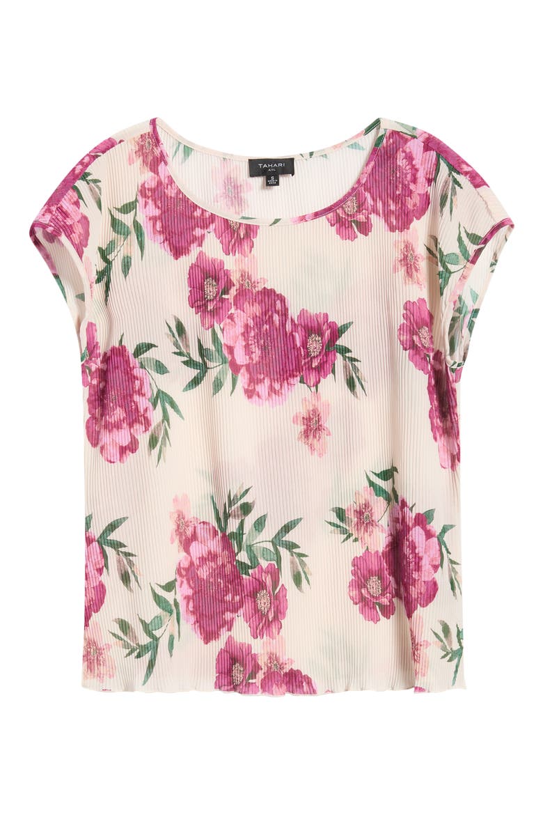 Floral Plissé Top, Alternate, color, SAND BERRY FLORAL