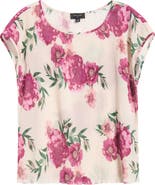 Tahari ASL Floral Plissé Top