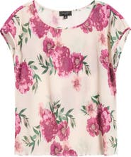 Tahari ASL Floral Plissé Top