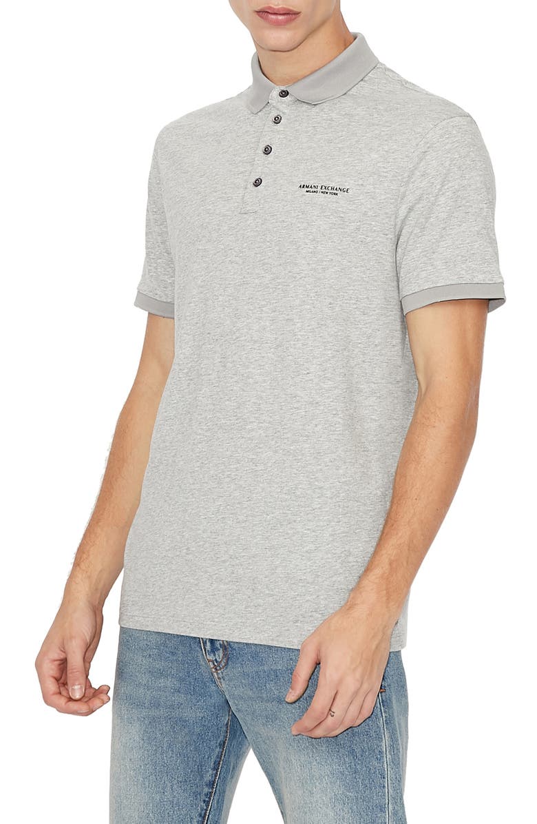 Armani Exchange Milano/New York Logo Polo, Main, color, 