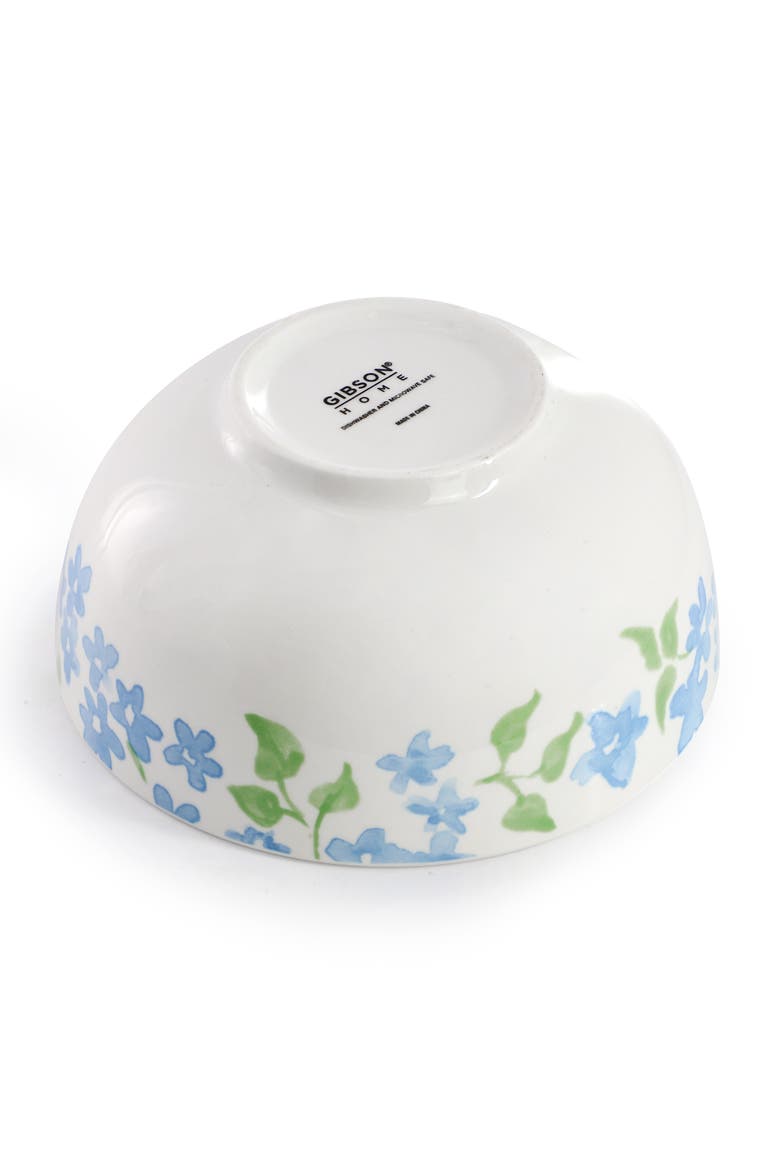 12 Piece Fine Ceramic Dinnerware Set in Blue Floral, Alternate, color, Blue