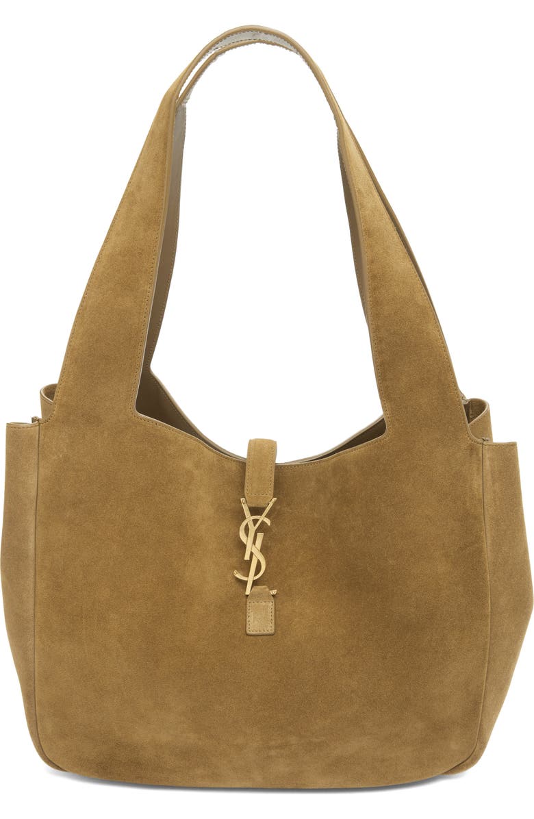 Saint Laurent Le 5 À 7 Bea Suede Tote, Main, color, Golden Leaf