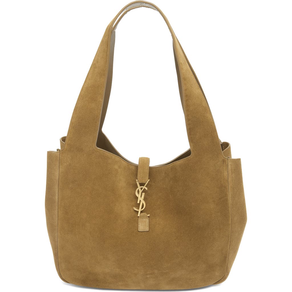 Saint Laurent Le 5 À 7 Bea Suede Tote in Golden Leaf at Nordstrom