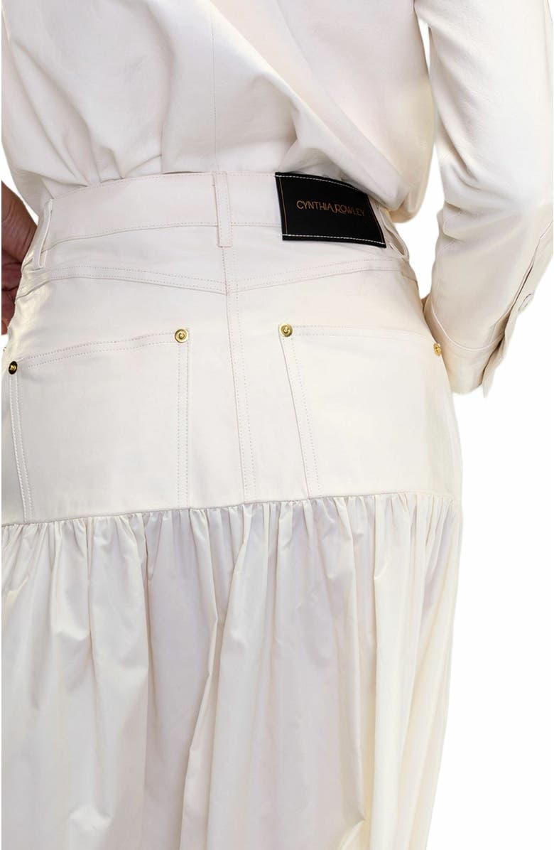 Cynthia Rowley Downtown Leather Nylon Skirt, Alternate, color, Off_white
