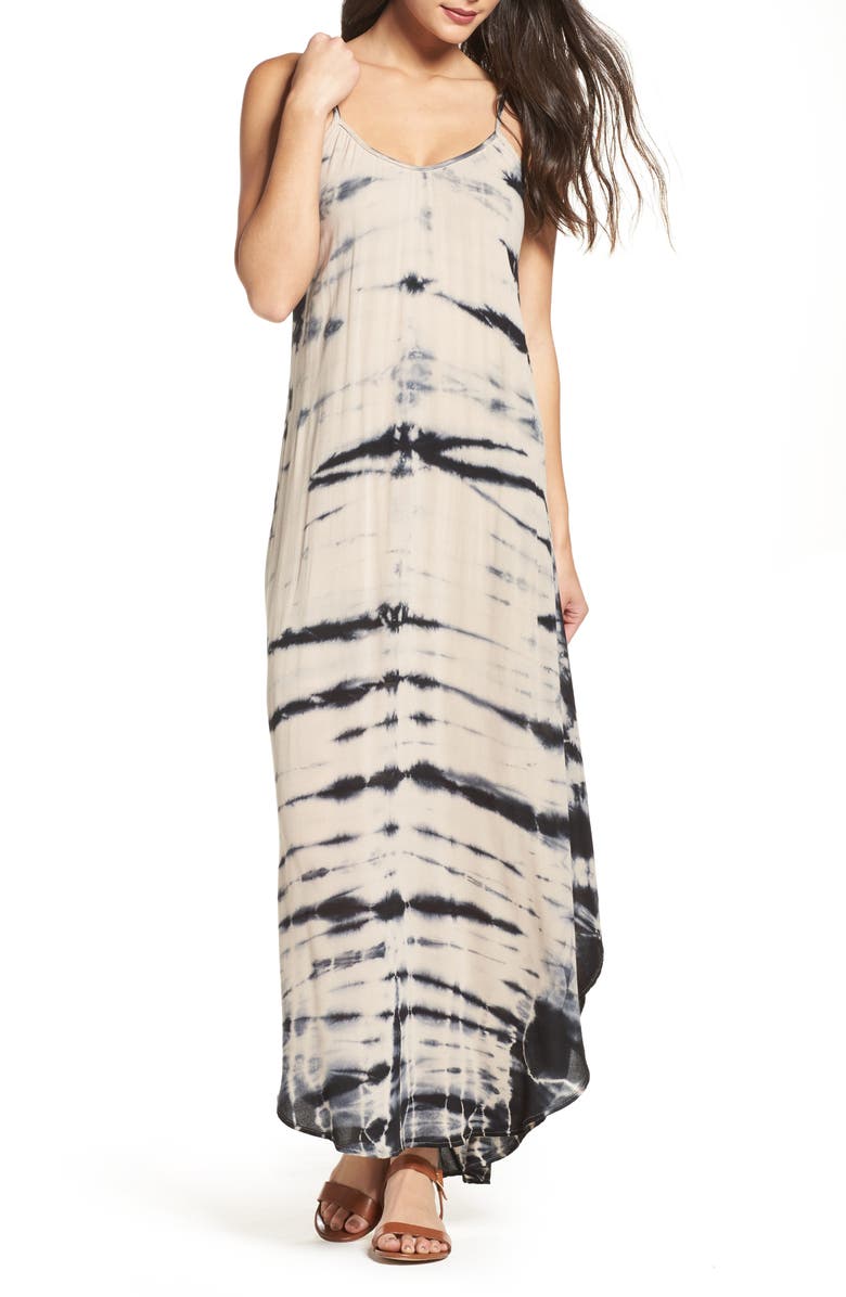 Fraiche by J Tie Dye A-Line Maxi Dress, Main, color,