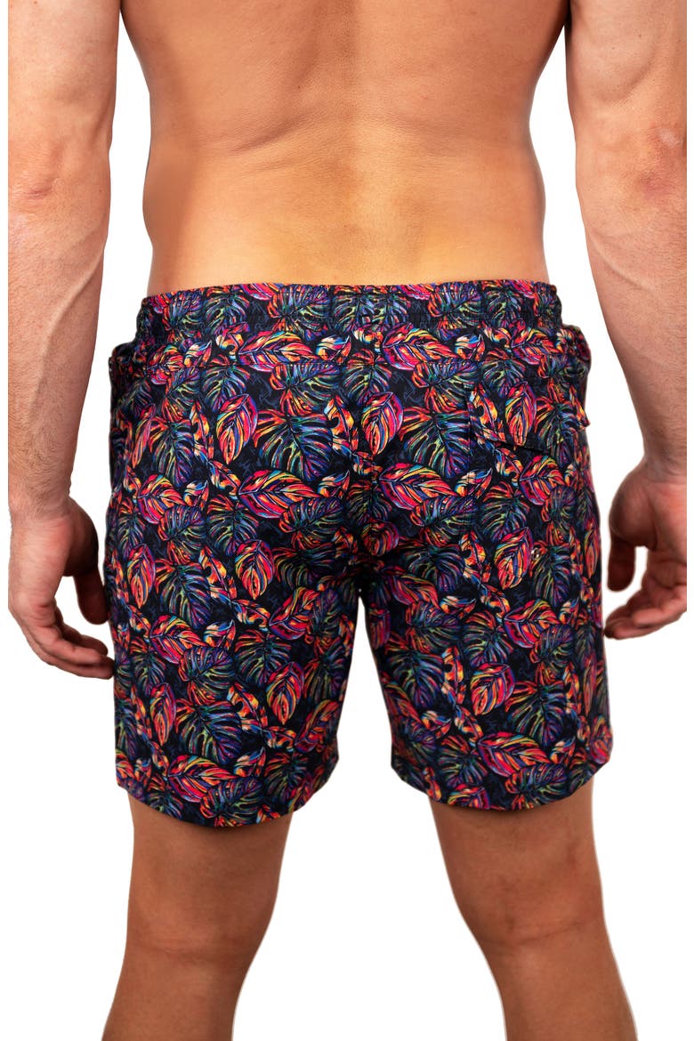 Lion Leaves Multi Swim Trunks, Alternate, color, MULTI