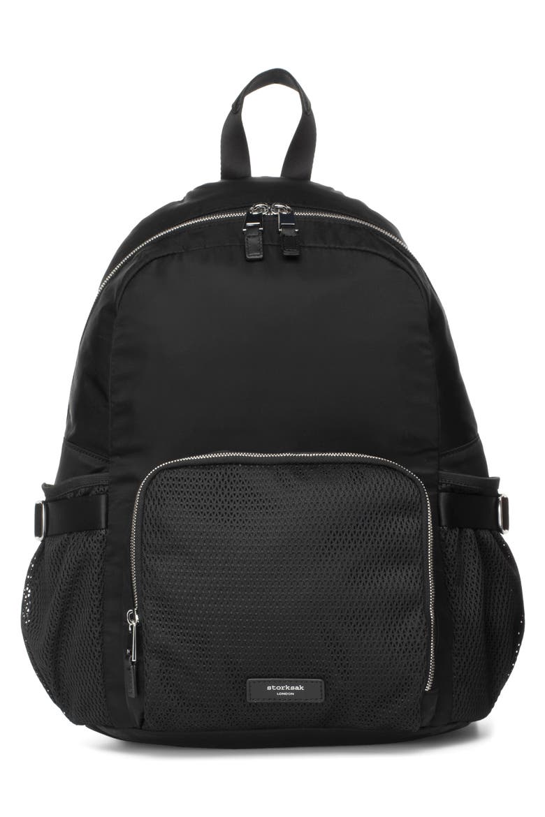 Hero Luxe Water Resistant Nylon Backpack Diaper Bag, Main, color, BLACK