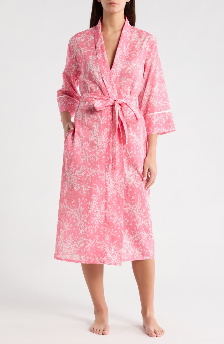 Papinelle Cheri Blossom Cotton Maxi Robe, Main, color, Pink Lemonade