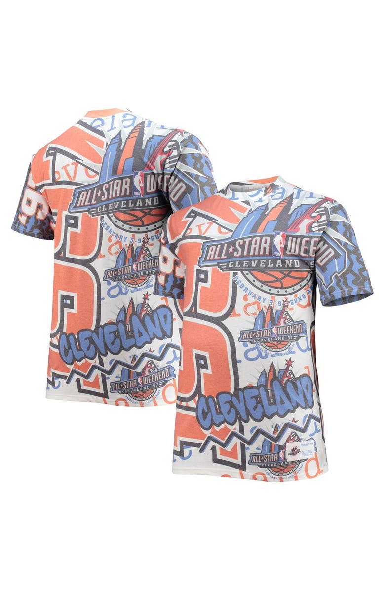 Mitchell & Ness Men's Mitchell & Ness White NBA 1997 All-Star Game Hardwood Classics Big & Tall Jumbotron T-Shirt, Main, color, White