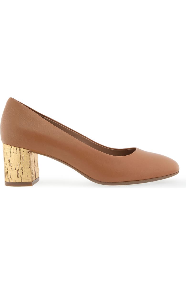 Aerosoles Ebel Block Heel Pump - Wide Width Available, Alternate, color, Tan Leather/Tan