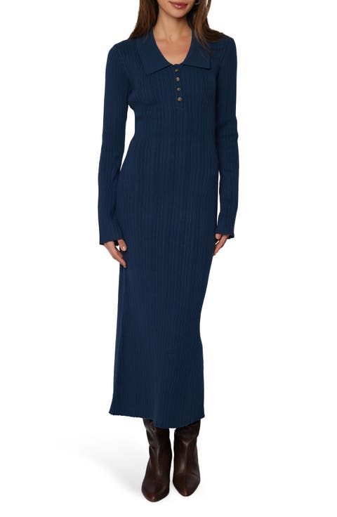 Giustina Long Sleeve Midi Sweater Dress