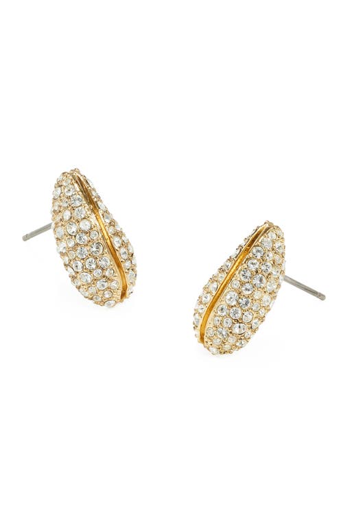 Tory Burch Mini Pavé Wave Earrings In Gold