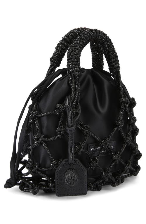 Kurt Geiger London Small Crystal Macramé Bag In Black