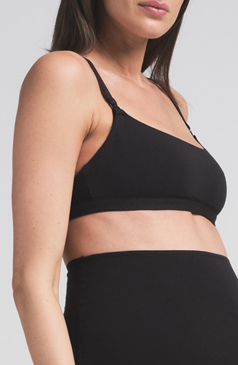 SKIMS Jersey Maternity/Nursing Bra, Alternate, color, Soot