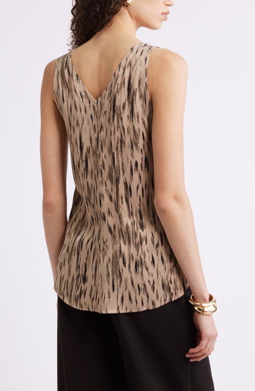 Nordstrom Double V-neck Tank In Animal Print