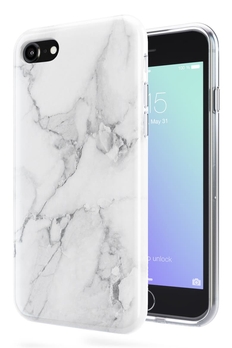 White Marble iPhone 6/6s/7/8 & 6/6s/7/8 Plus Case, Alternate, color, WHITE MARBLE