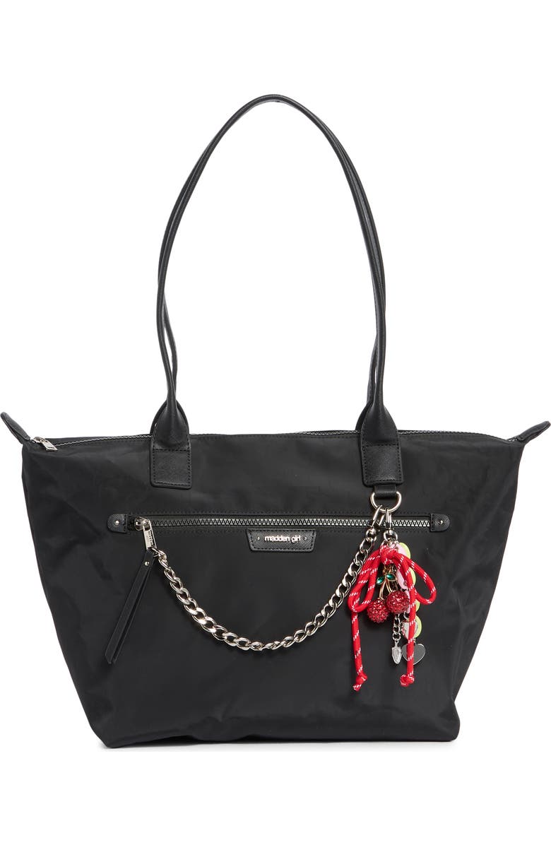 Madden Girl Tote Bag, Main, color, Black