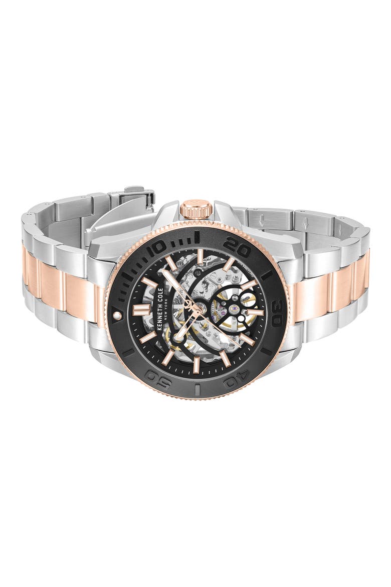Liberty Skeleton Automatic Bracelet Watch, 43mm, Alternate, color, MULTI