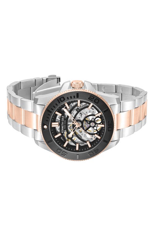 Kenneth Cole New York Liberty Skeleton Automatic Bracelet Watch, 43mm In Multi
