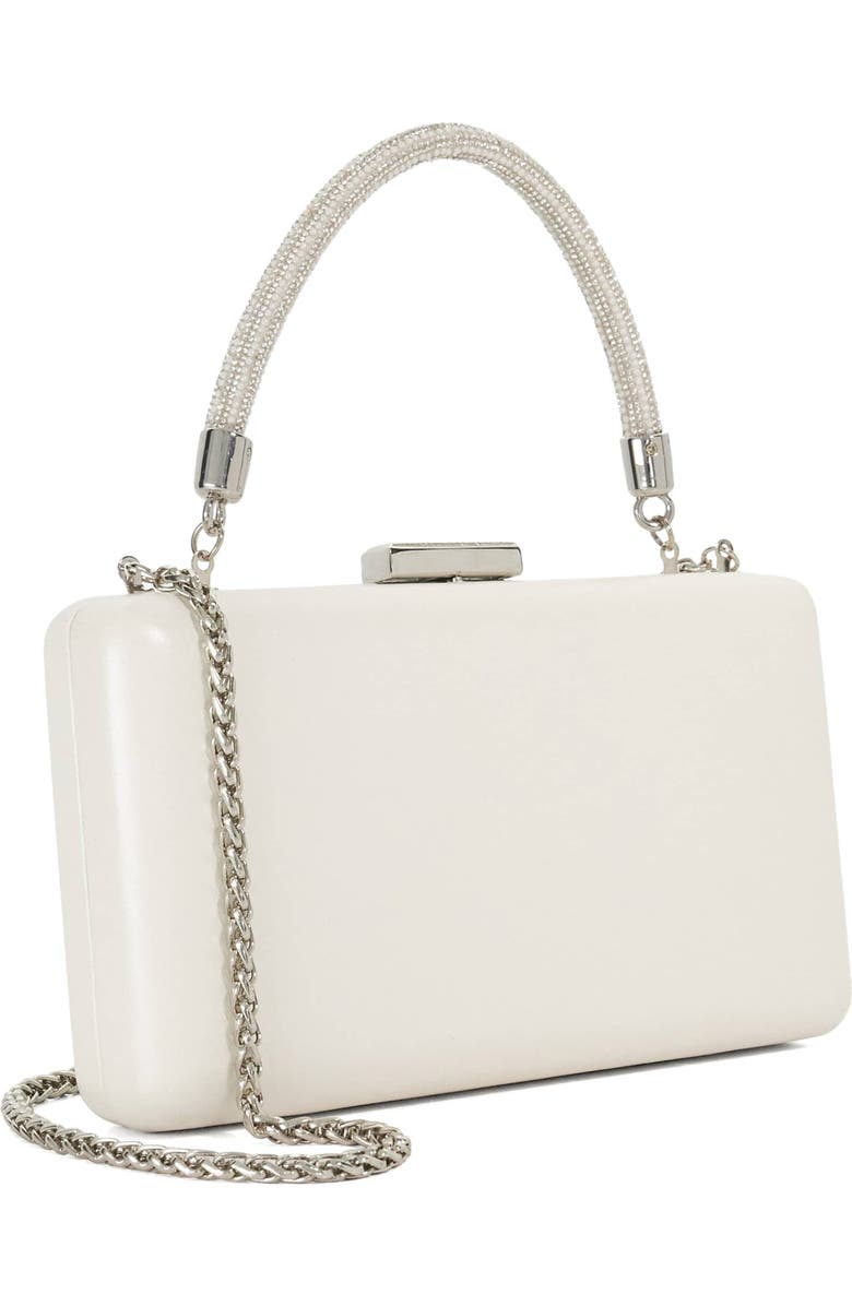 Dune London Brunch Leather Frame Clutch, Alternate, color, Ivory