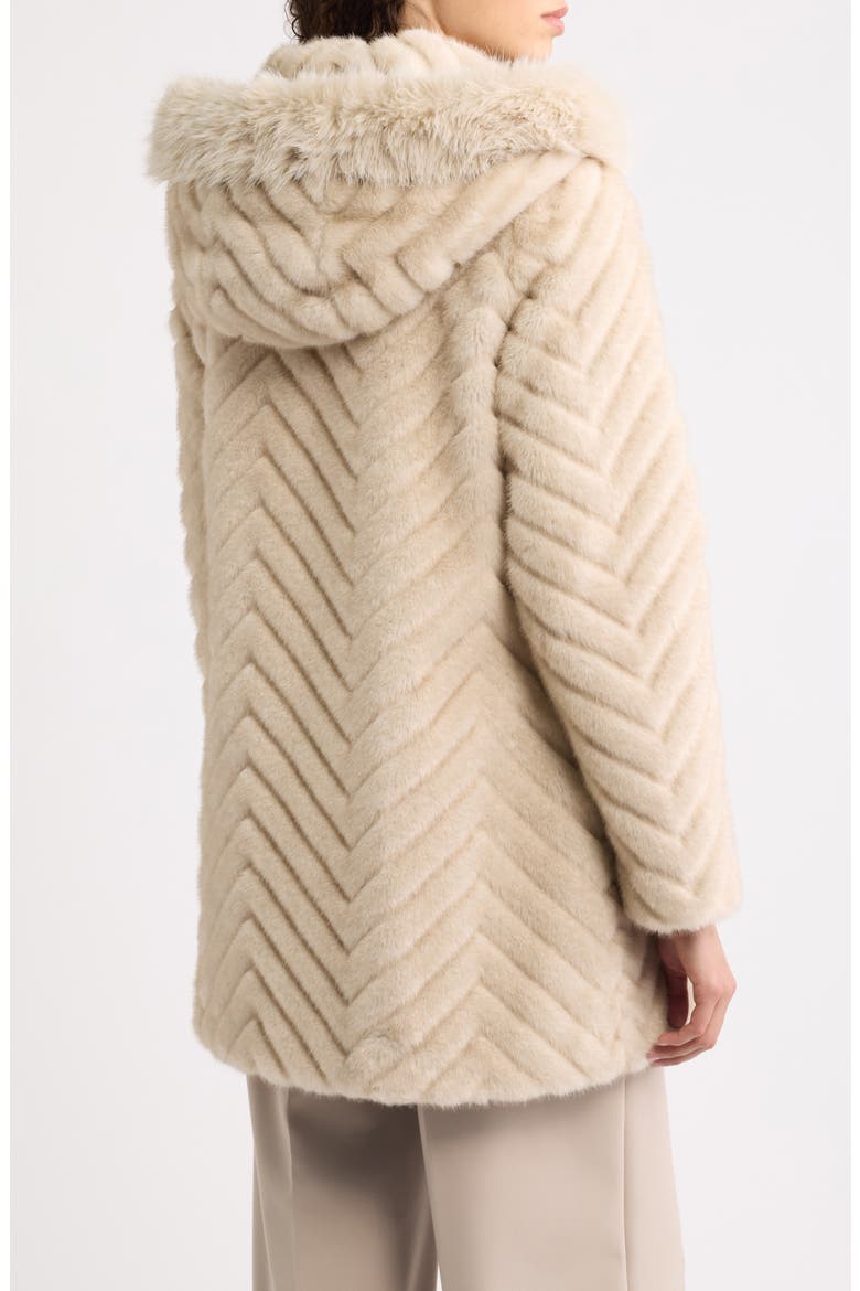 Faux Fur Hooded Coat, Alternate, color, BEIGE